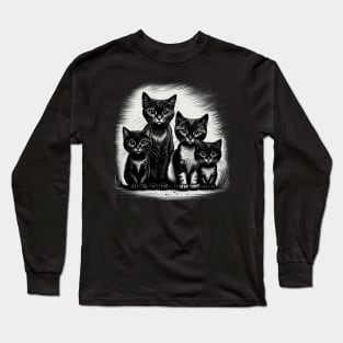 Black little cats Long Sleeve T-Shirt